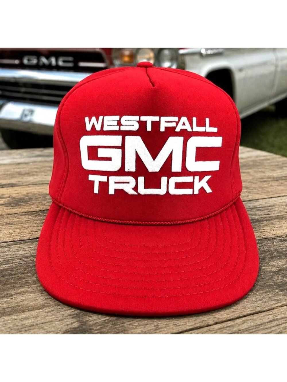 Westfall GMC Truck Snapback Hat - Vintage Red Cap Kansas City Cap - 80s 90s